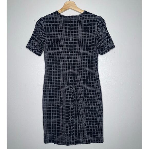 Theory Rijik Plaid Short Sleeve Career Dress Black White Size 4 - Picture 7 of 7